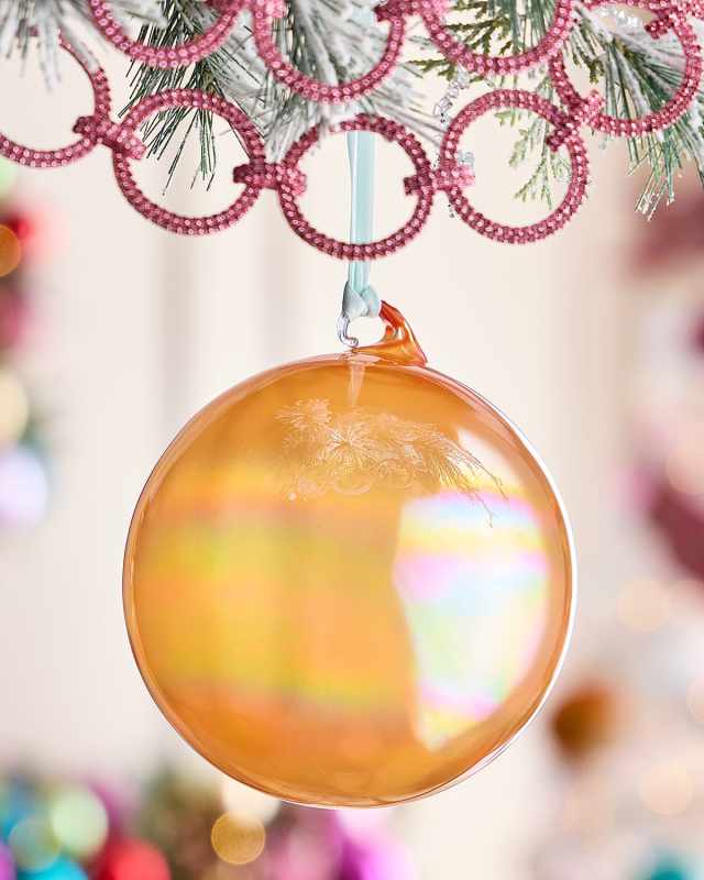 Magenta Essence Glass Christmas Ornament